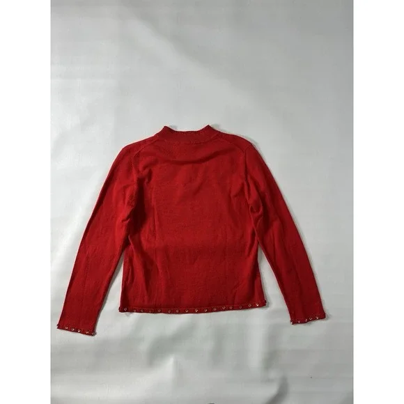 Vintage Michael Simon Event Sequin Reindeer Christmas Sweater Medium Excellent - Picture 9 of 14